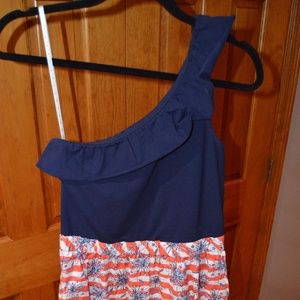 LILLY PULITZER Dionne One Shoulder Fire Work Dress